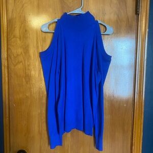 Cable & Gauge Royal Blue Cold Shoulder Top